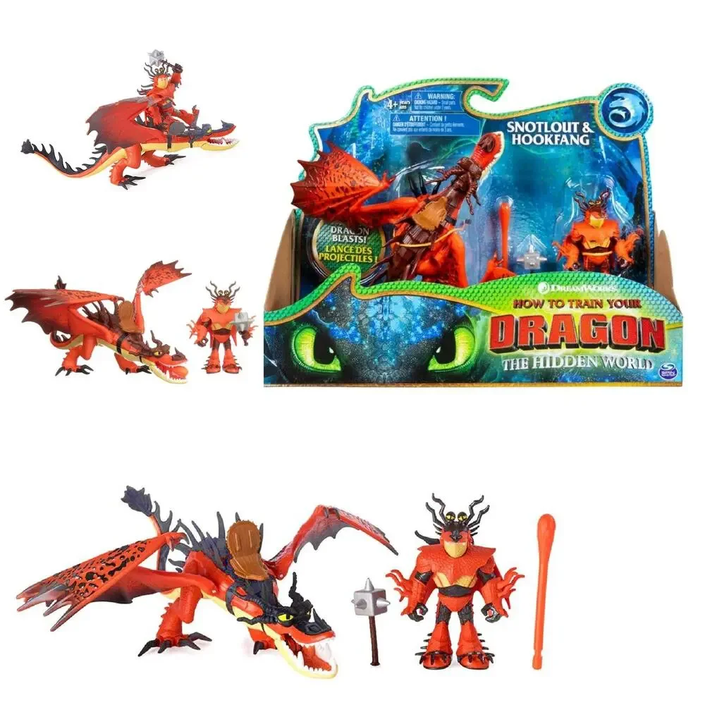 SNOTLOUT & HOOKFANG How to Train Your Dragon Hidden World Action Figure Set RARE